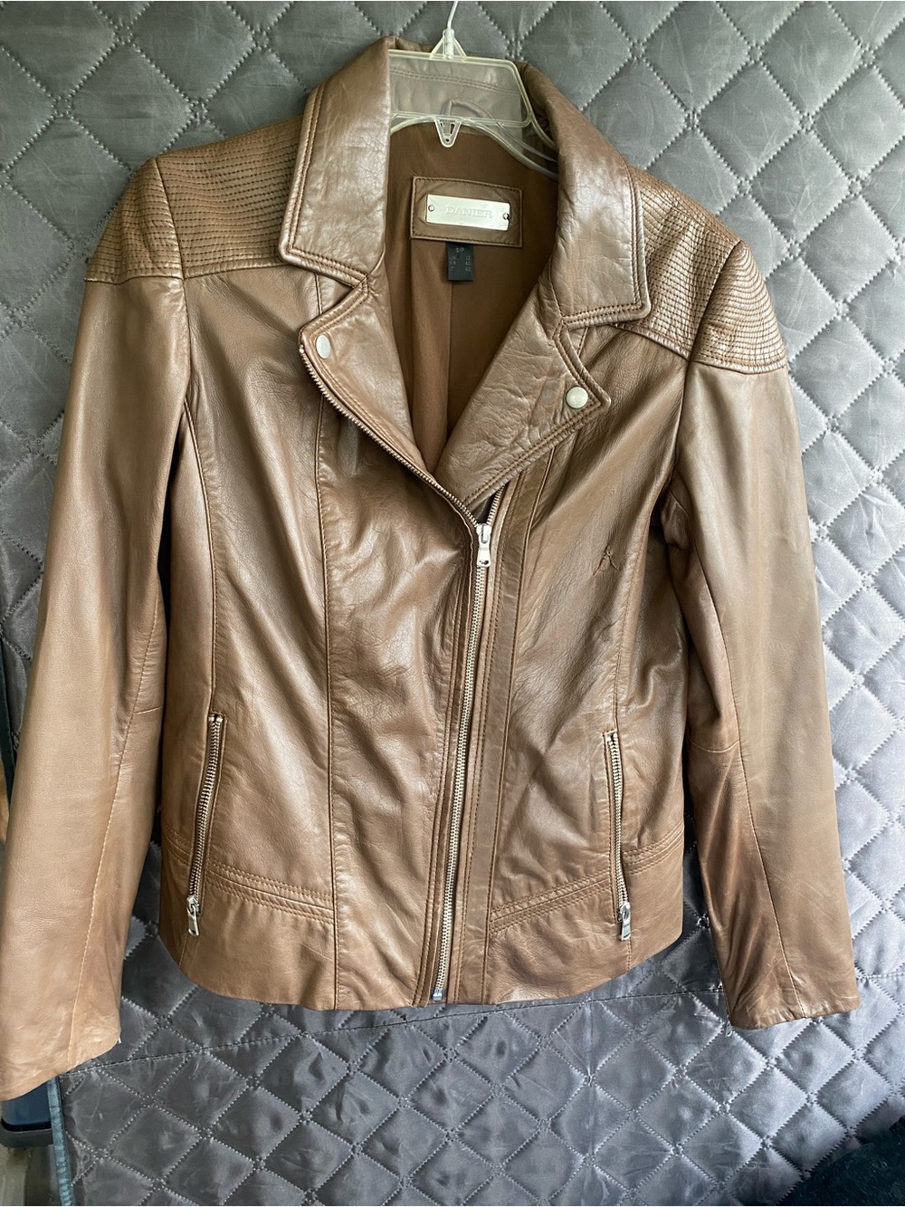 Danier light Brown Leather Moto Jacket-see pics